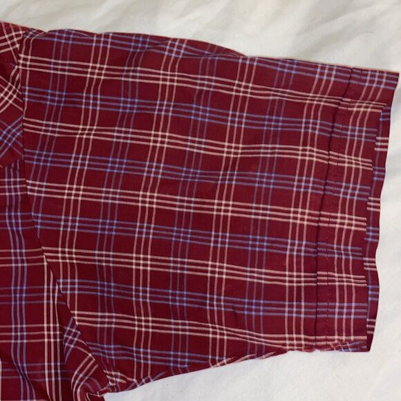 Plains Western Wear Short Sleeve Pearl Snap Red  Tartan Plaid Cowboy Rodeo S11 - Picture 6 of 11
